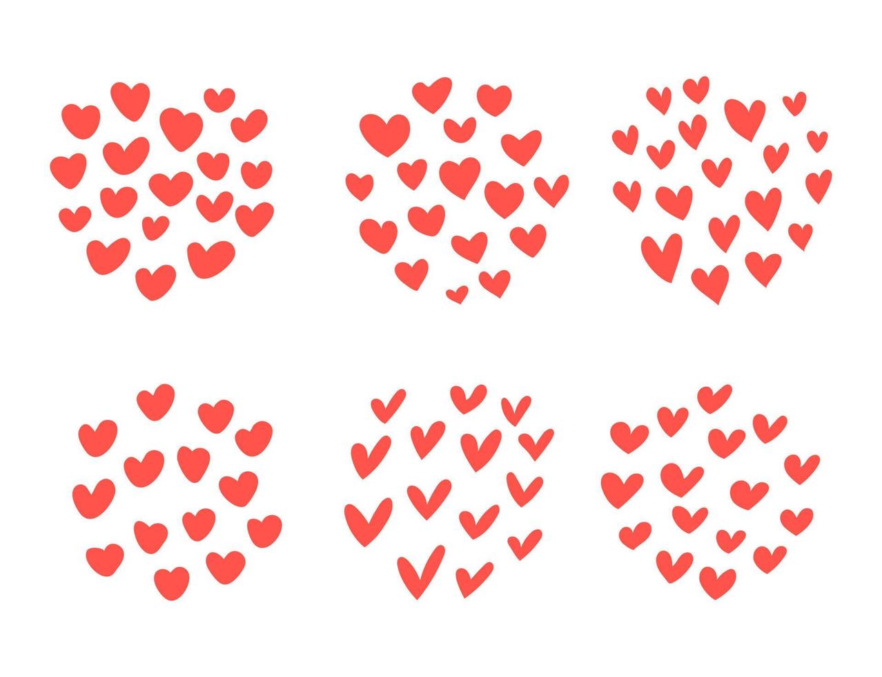 red hearts of love for decorating Valentine's cards vector