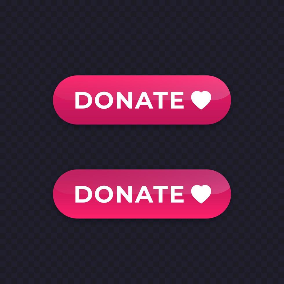 Donate button design, vector