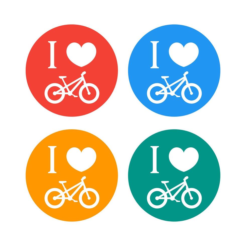 me encantan las señales de color de montar en bicicleta gorda, la impresión de camisetas con bicicleta gorda, la bicicleta, el diseño de camisetas en color, la ilustración vectorial vector
