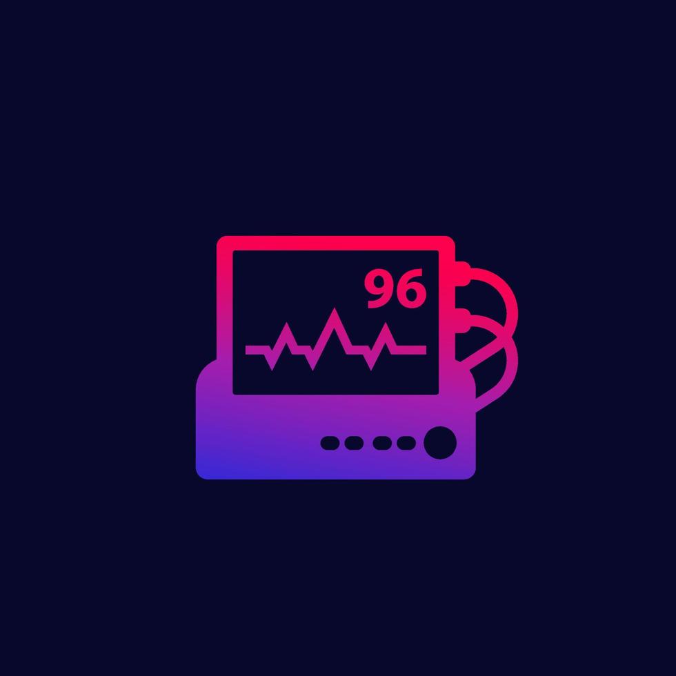 ecg, icono de vector de monitor de frecuencia cardíaca para web