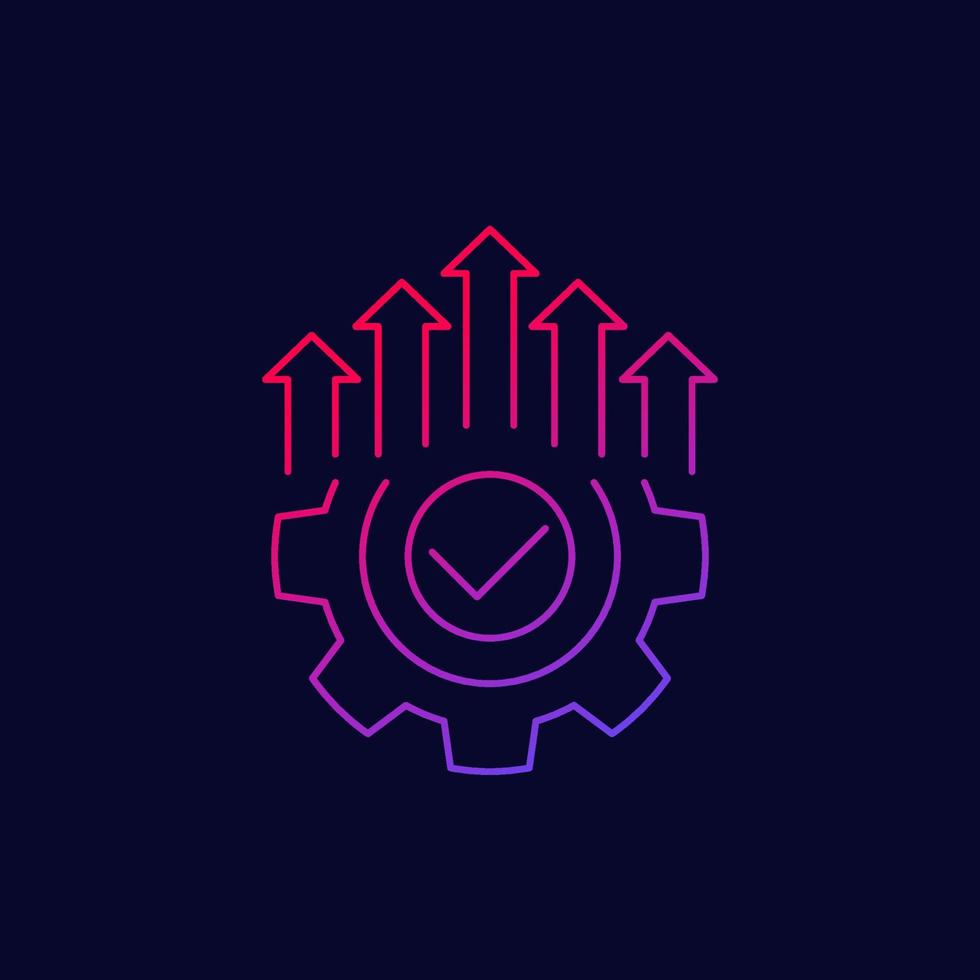 efficient production and efficiency icon, linear vector