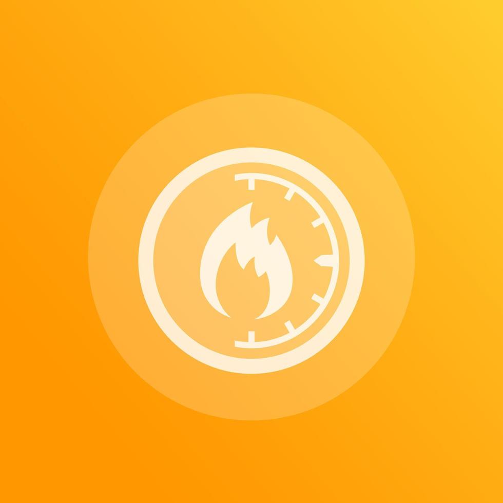 heat level meter icon, vector