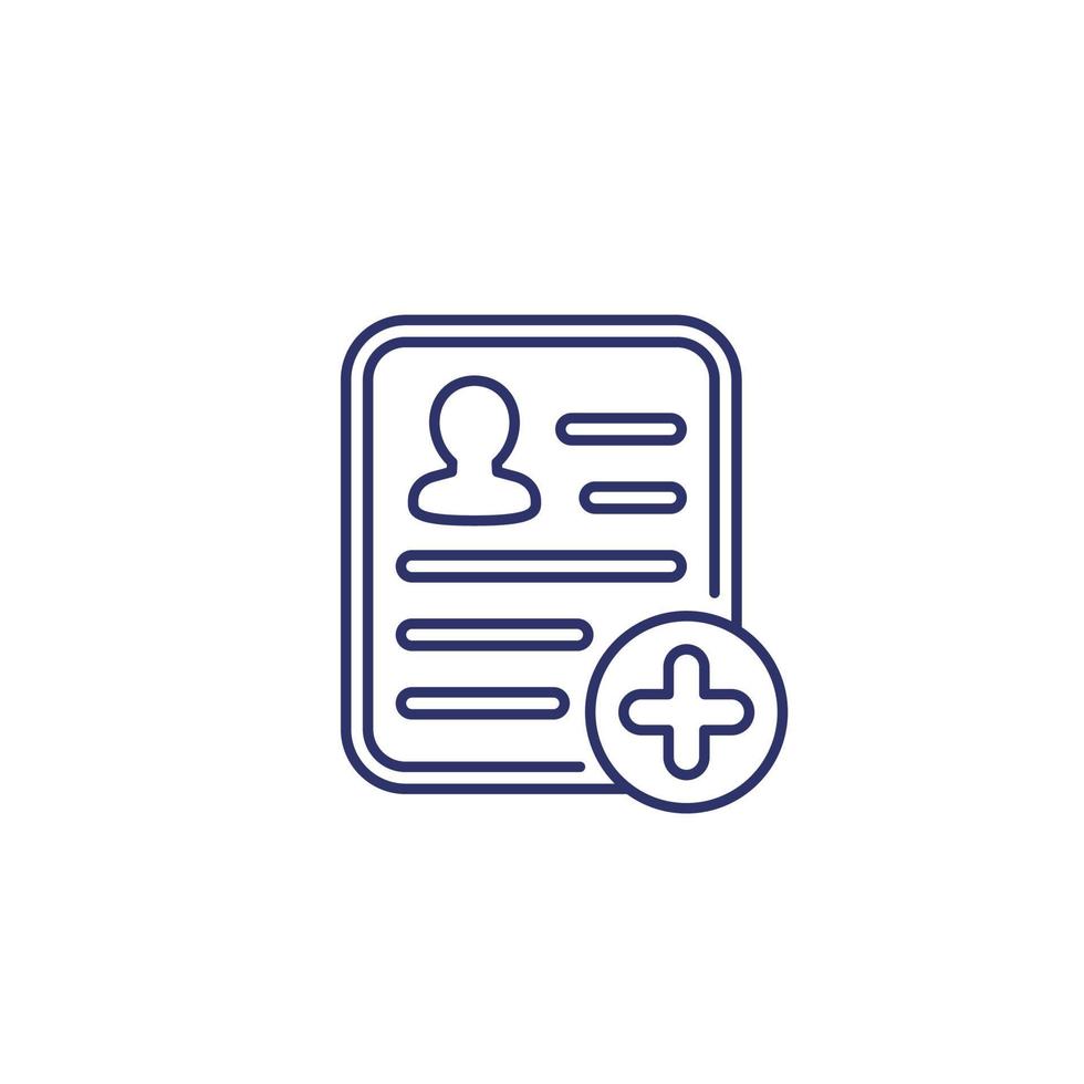 medical report, clinical record or patient file line icon vector