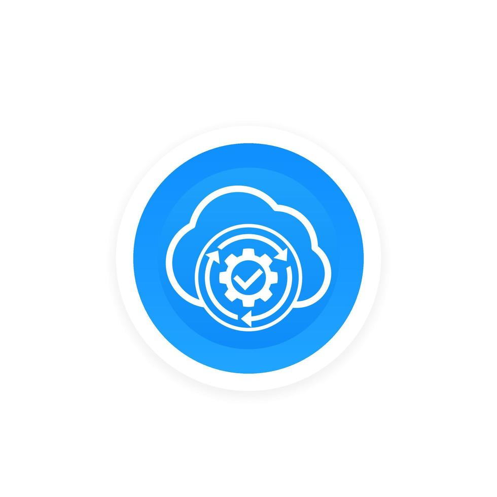 Cloud storage settings, hosting configuration icon vector