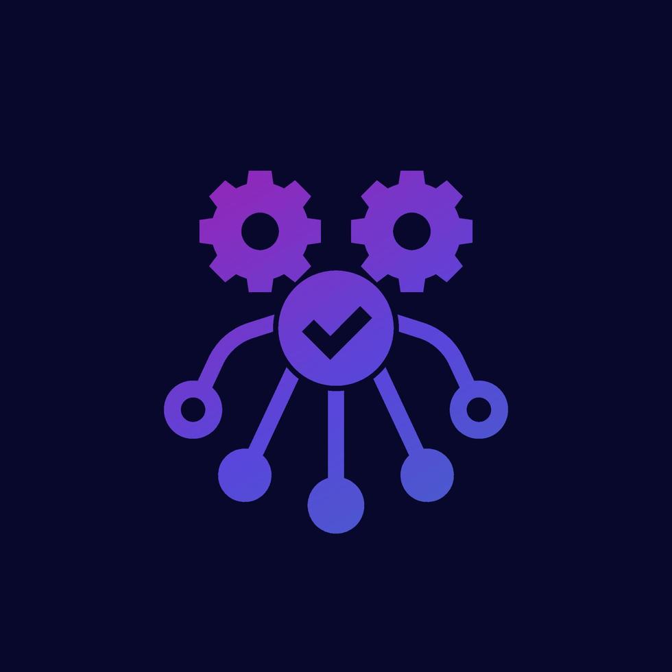 icono de automatización y optimización para web, vector