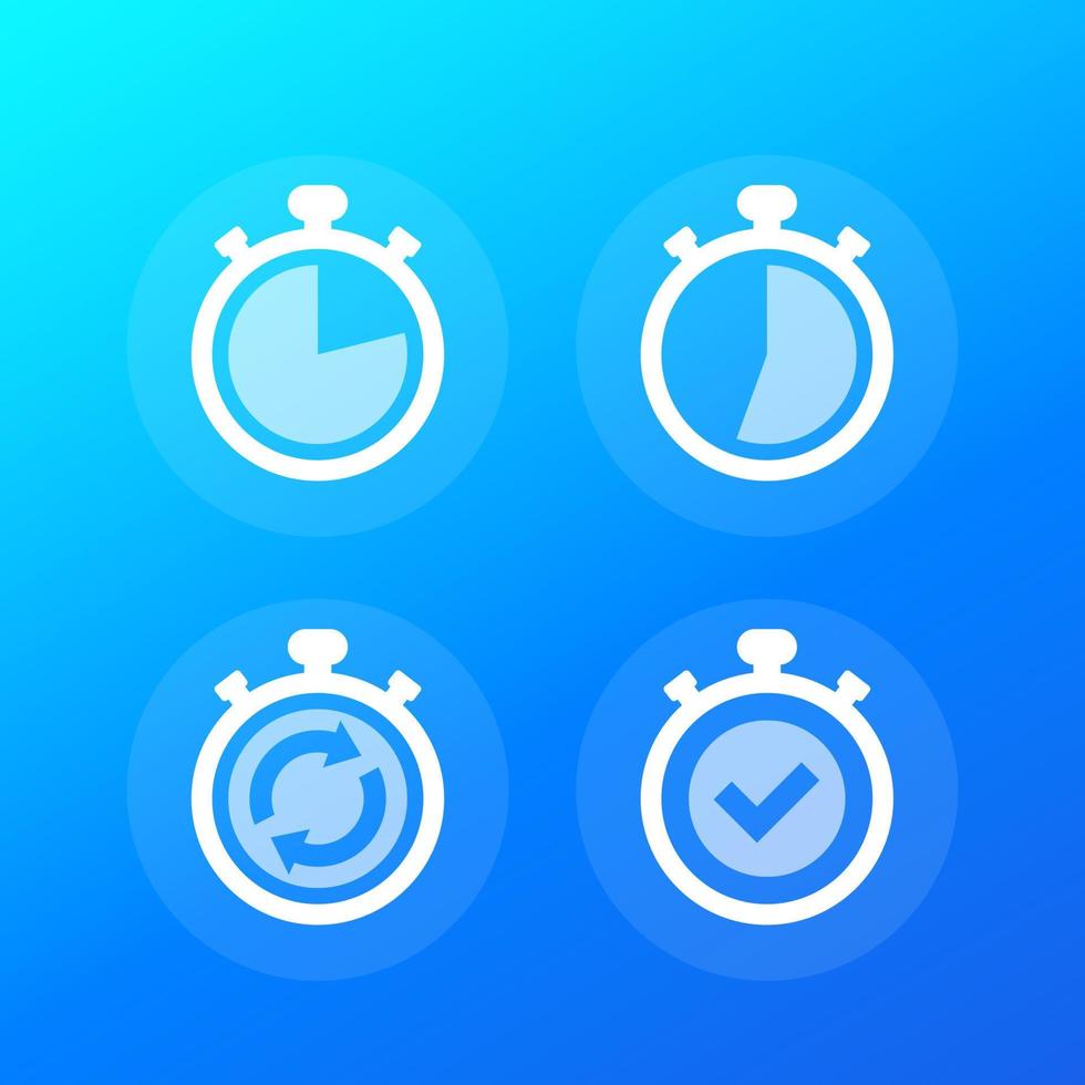 chronometer, timer or countdown icons set vector