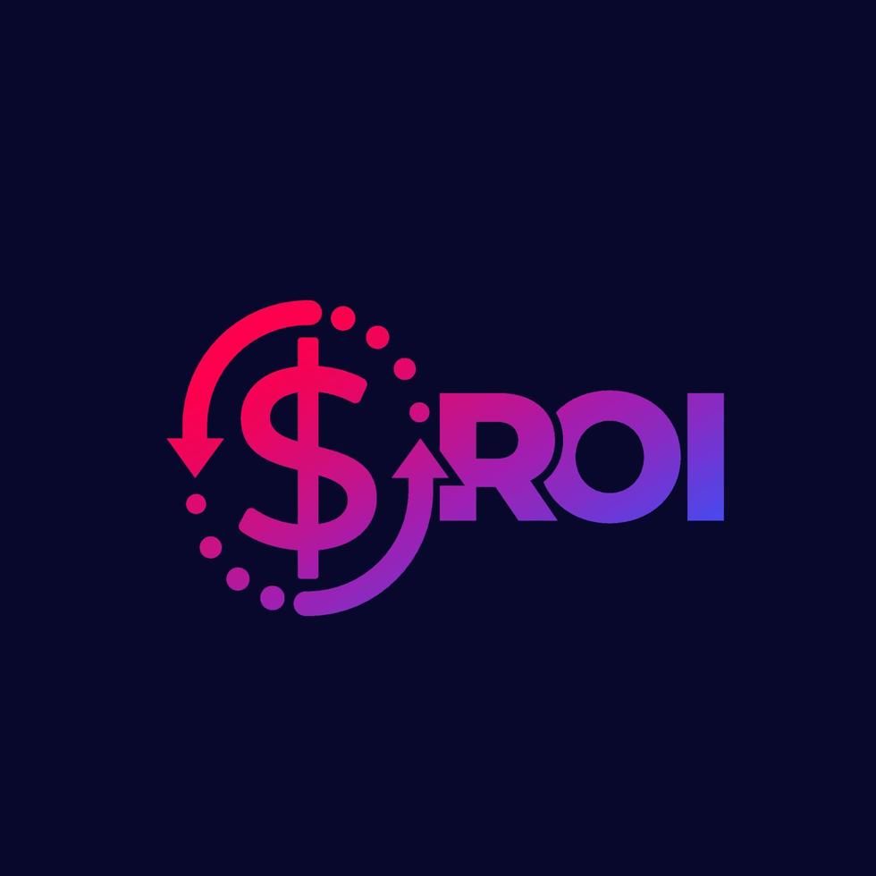 ROI, return on investment concept, vector