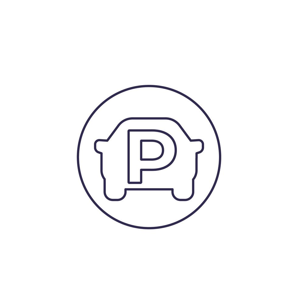 car parking vector line icon