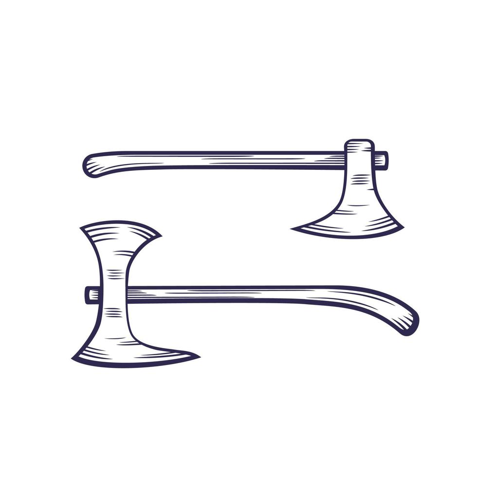 axes isolated on white, vector