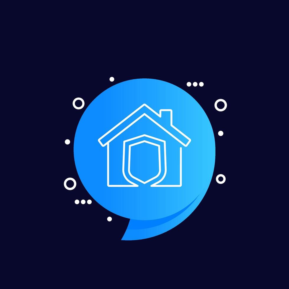 house insurance thin line icon, vector