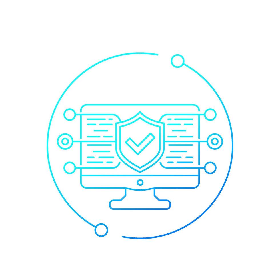 website security testing, line vector icon