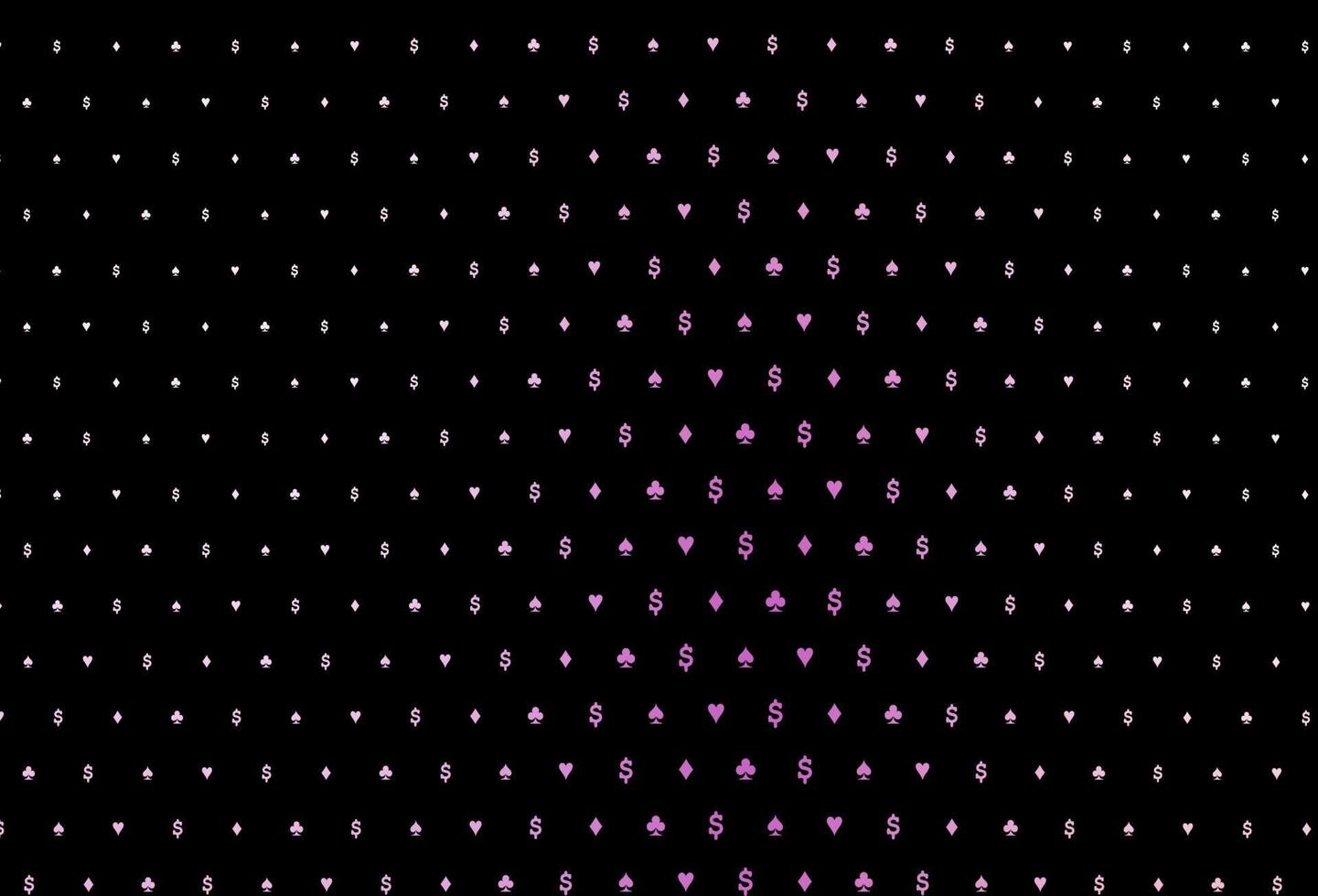 plantilla de vector de color púrpura oscuro con símbolos de póquer.