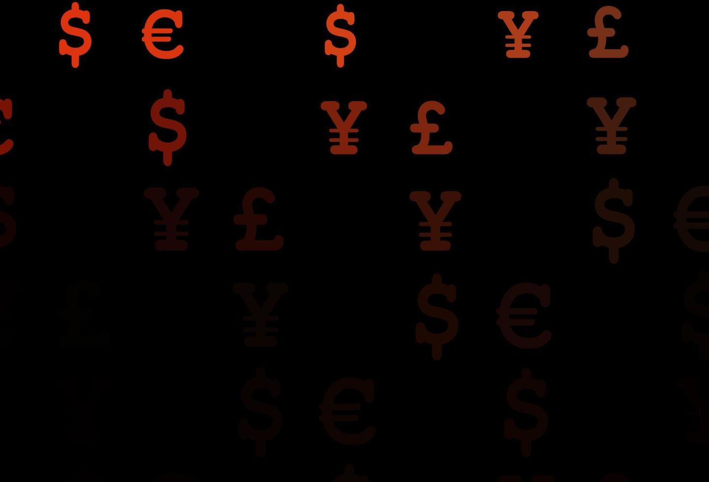 Dark red vector template with EUR, USD, GBP, JPY.