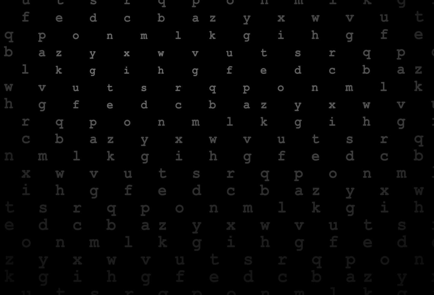 Dark silver, gray vector layout with latin alphabet.