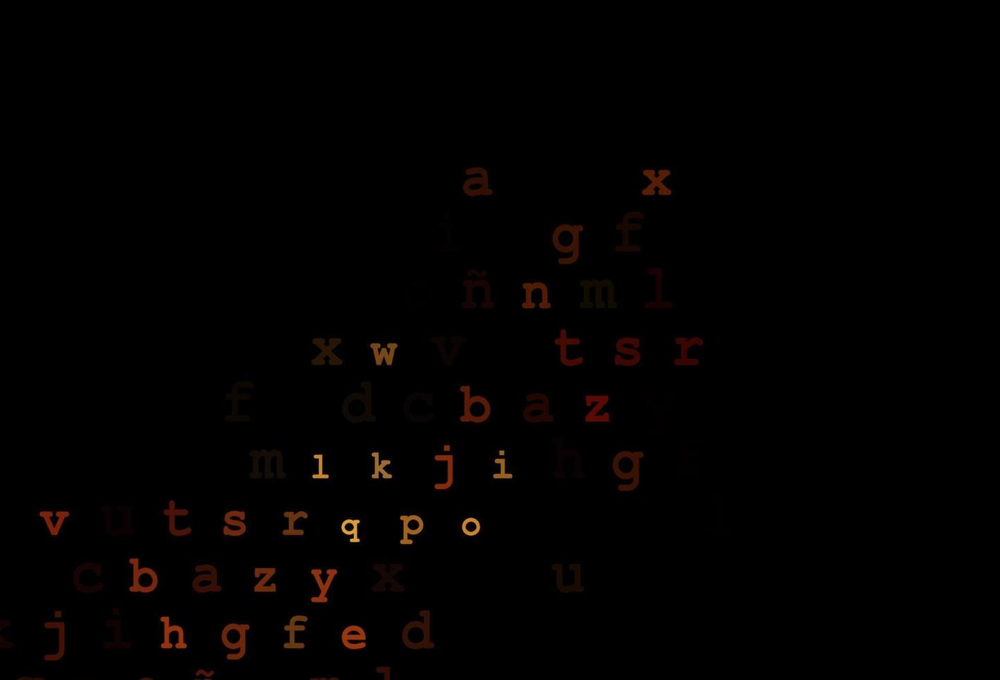Dark yellow, orange vector template with isolated letters.