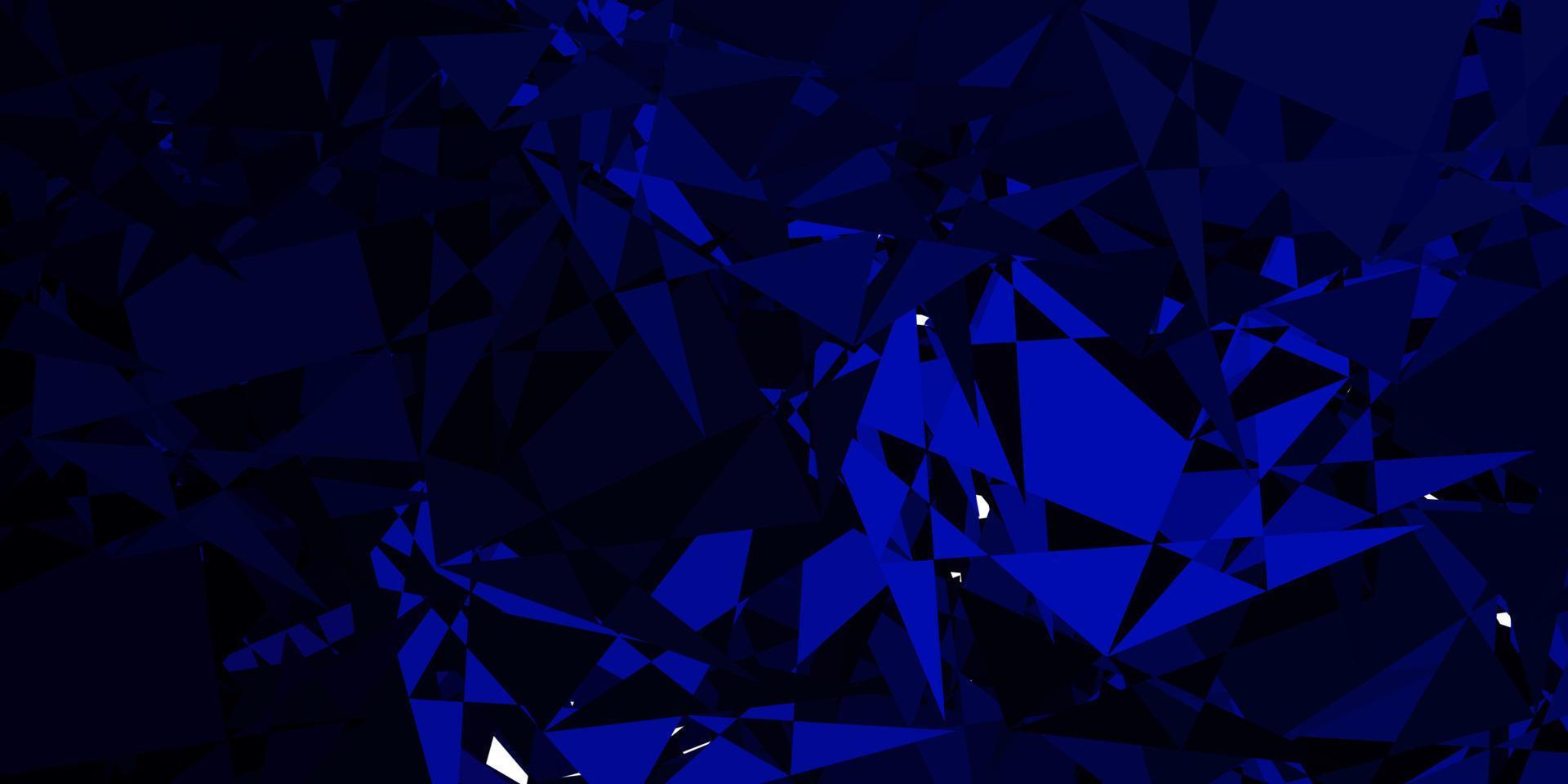 Dark BLUE vector background with polygonal forms.