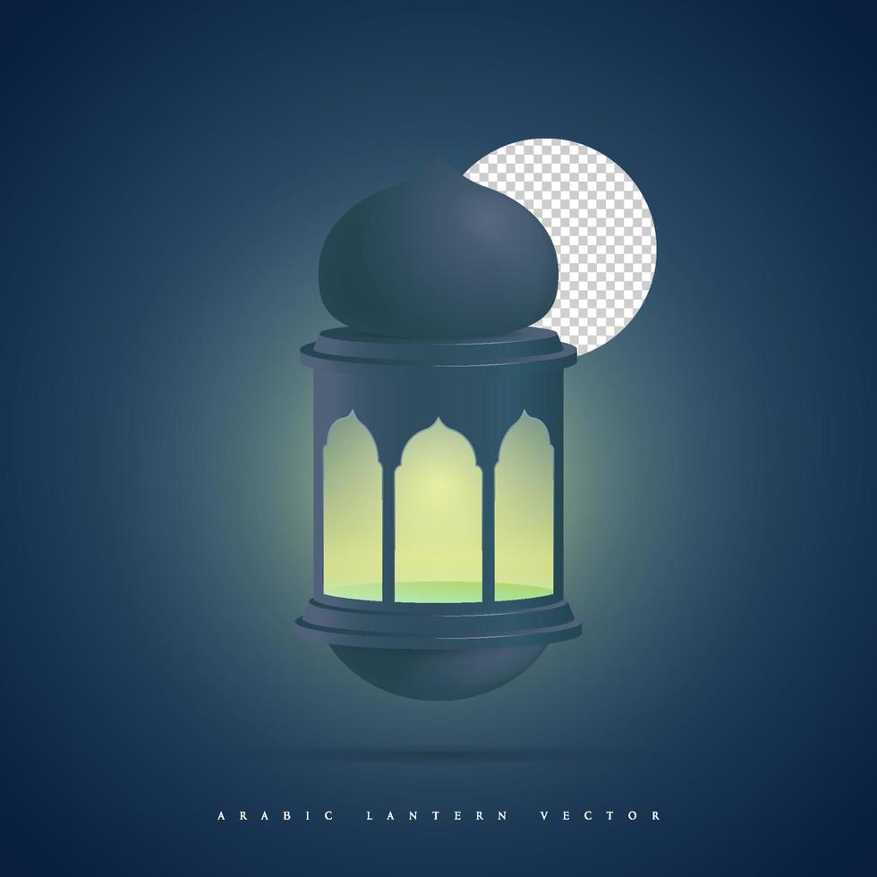 realistic arabic lantern vector design