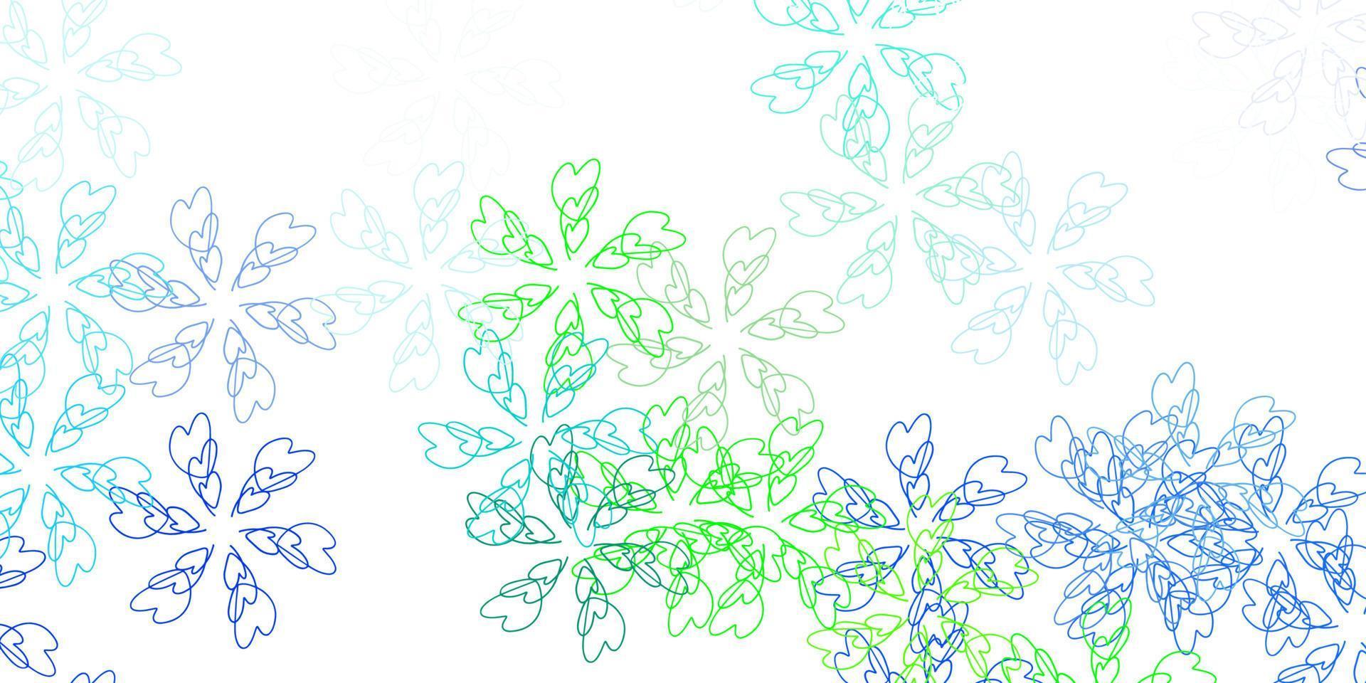 plantilla abstracta de vector azul claro, verde con hojas.