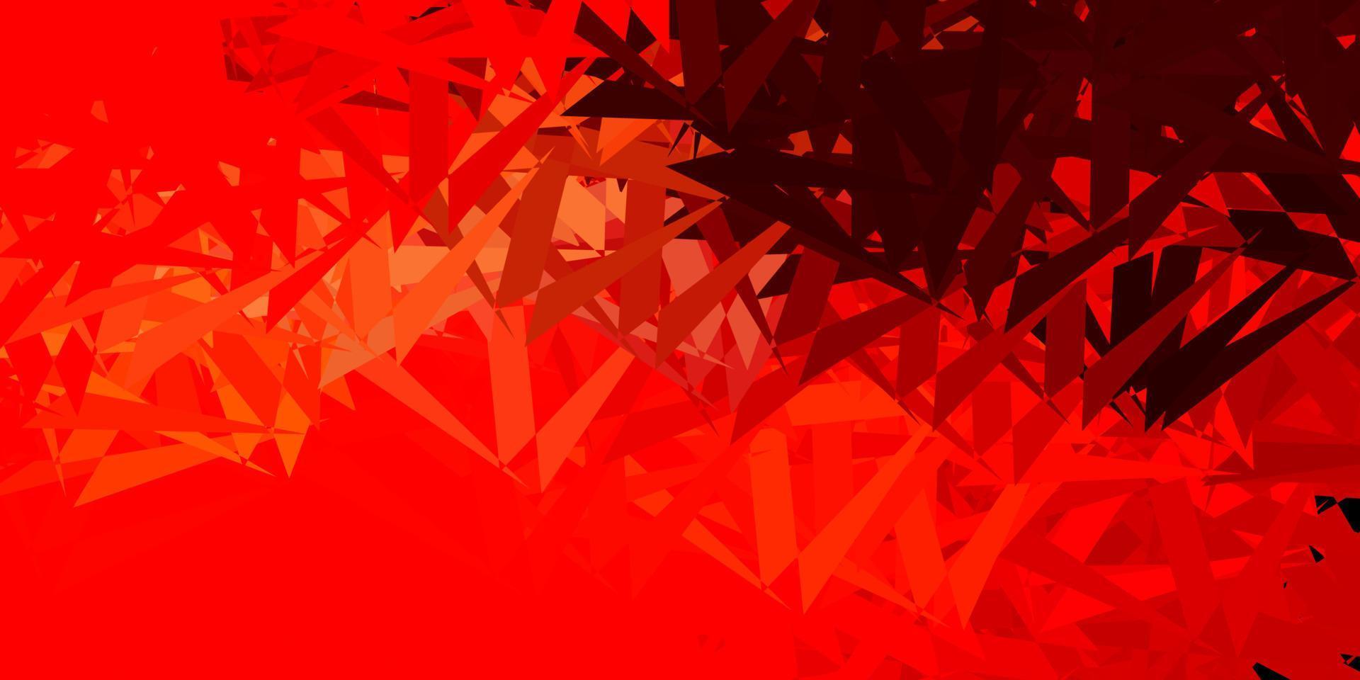 textura de vector rojo, amarillo claro con triángulos al azar.