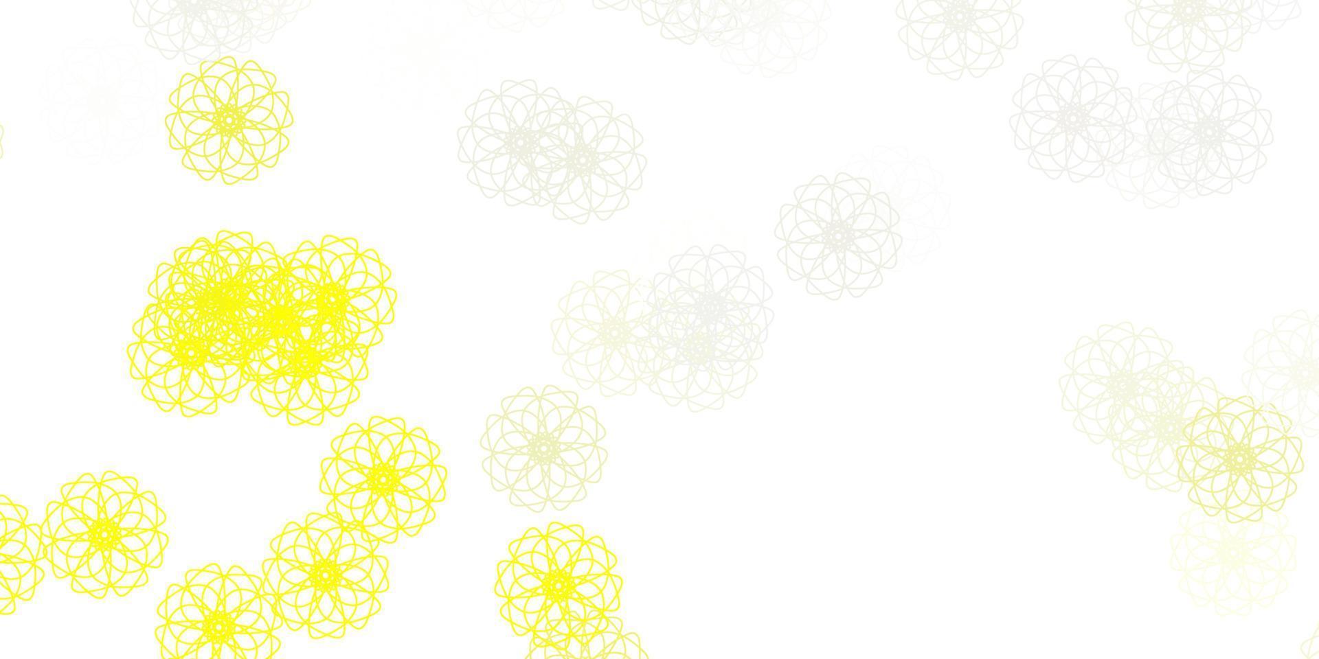 Light yellow vector natural artwork with flowers.