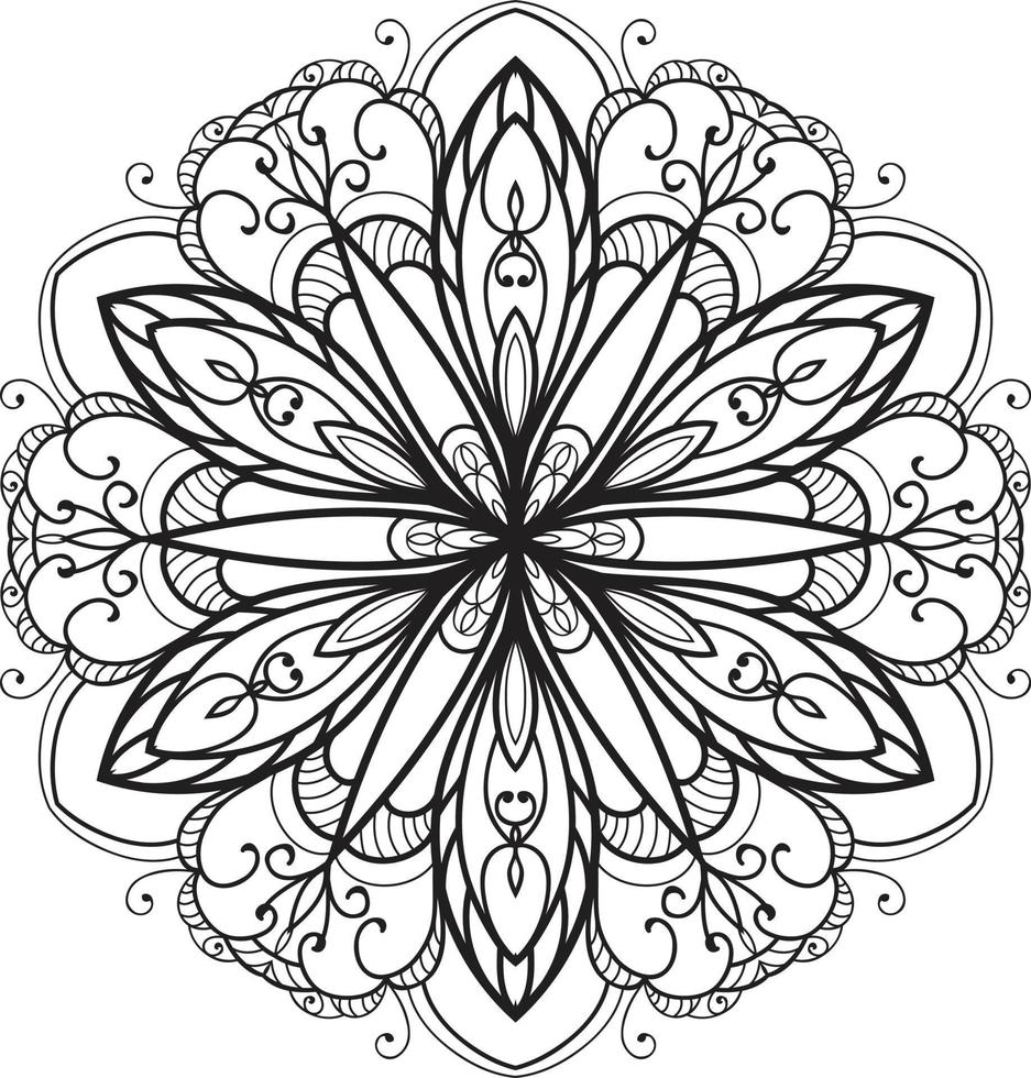 mandala design coloring book pages for adults vector