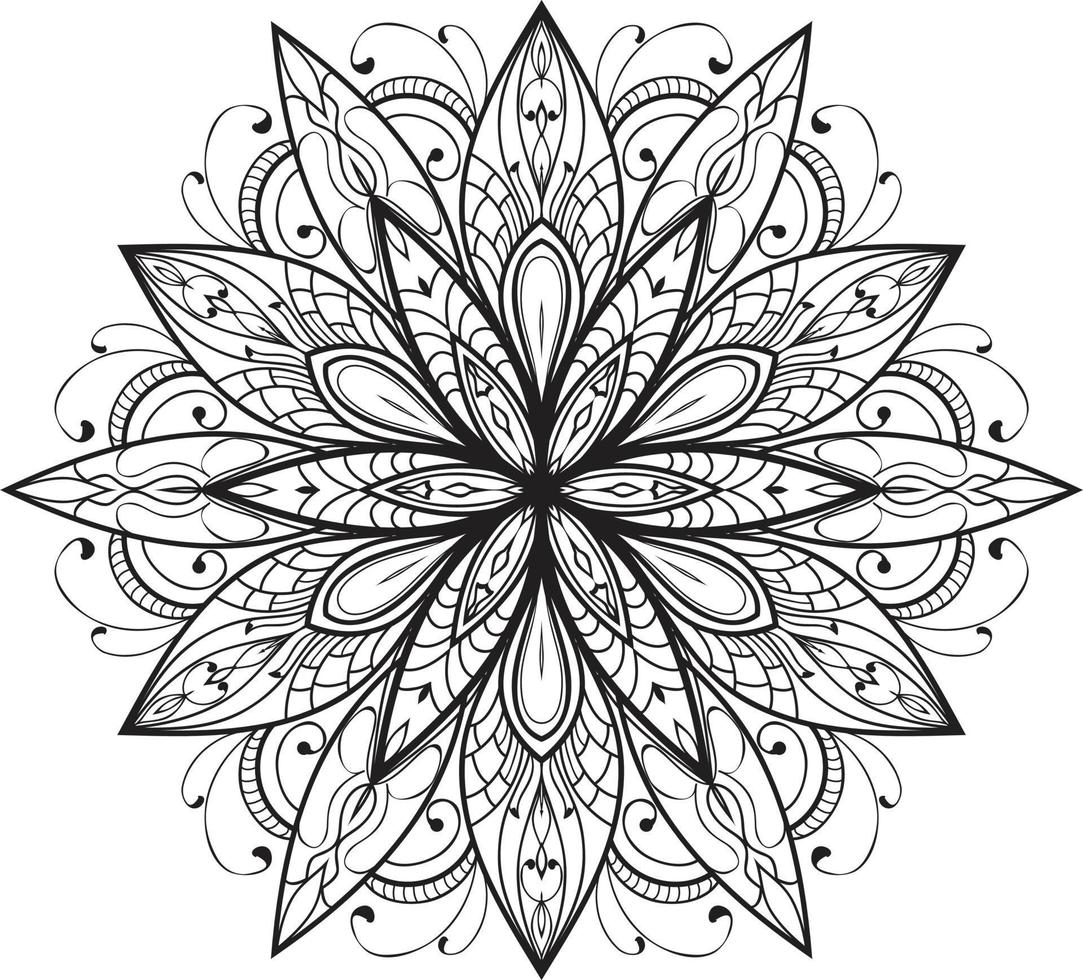Mandala coloring page on White Free Vector