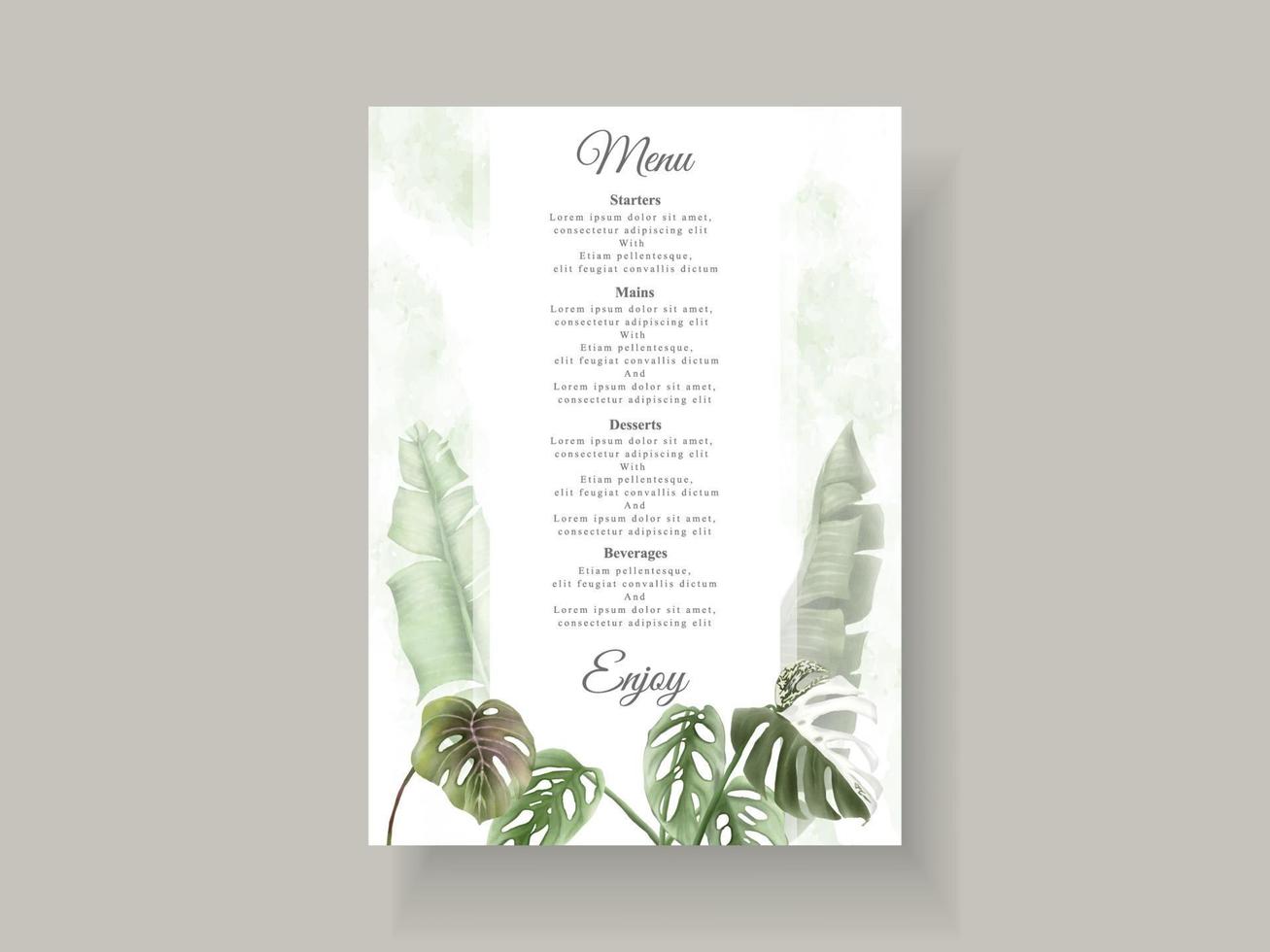 Beautiful floral tropical wedding invitation card vector