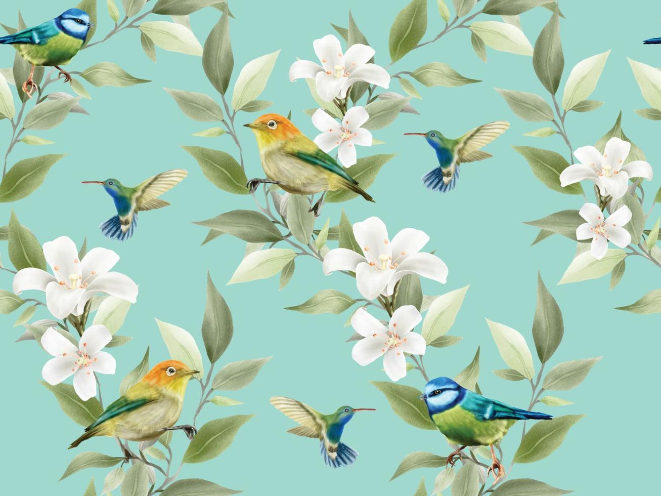 Beautiful floral tropical seamless pattern vector