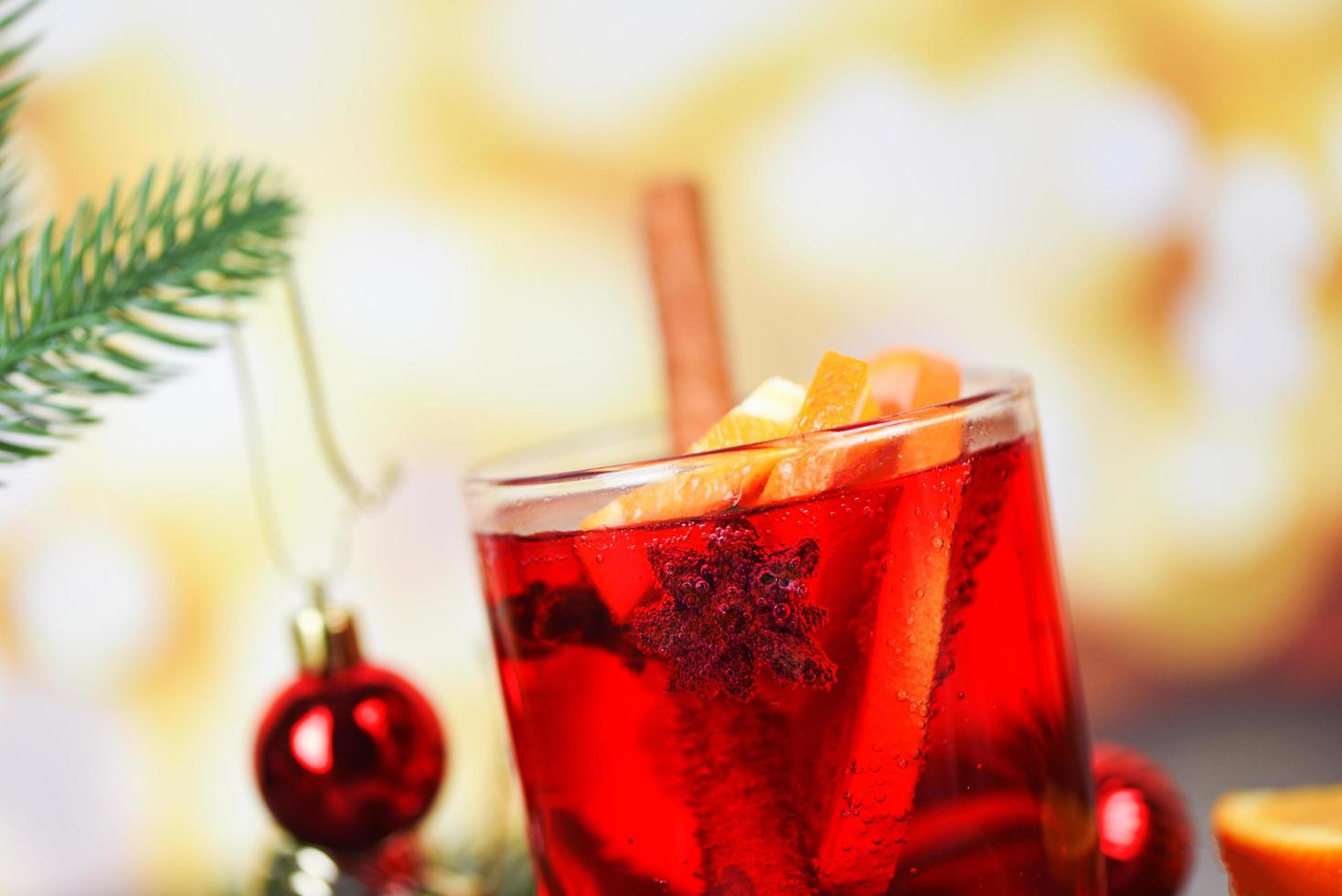 Christmas mulled wine delicious holiday like parties with orange cinnamon star anise spices for traditional christmas drinks winter holidays homemade red mulled wine glasses photo