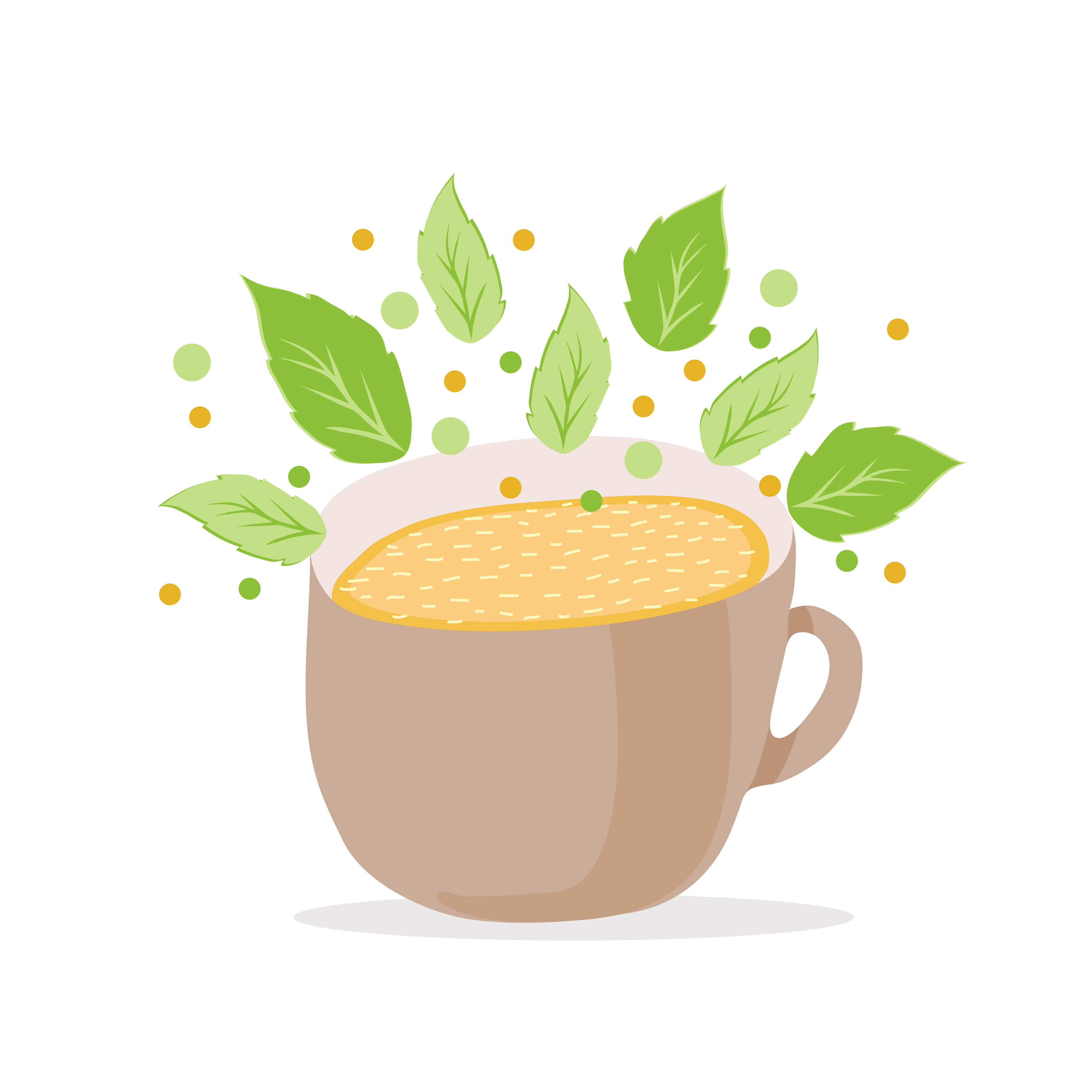 Green herbal tea with mint leaves. Vector illustration of popular drink in  cartoon flat style. Glass cup isolated on white background. 5573360 Vector  Art at Vecteezy