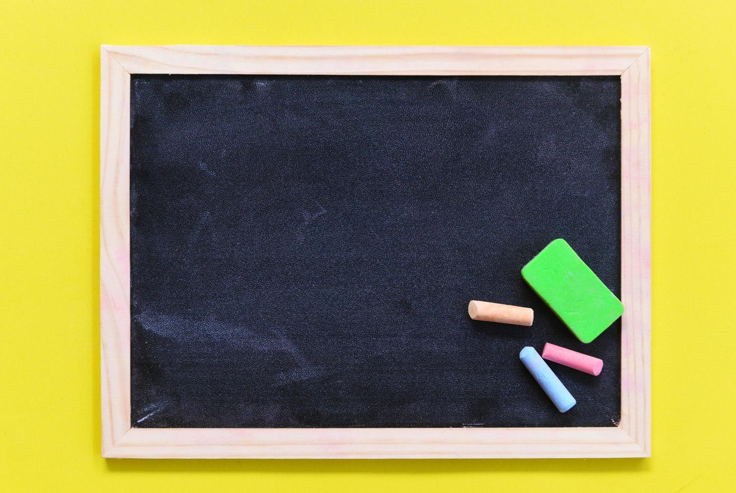 Blackboard dark or chalkboard with horizontal and banner - blackboard texture chalk and eraser writing and drawing for education in school chalkboard background , selective focus photo