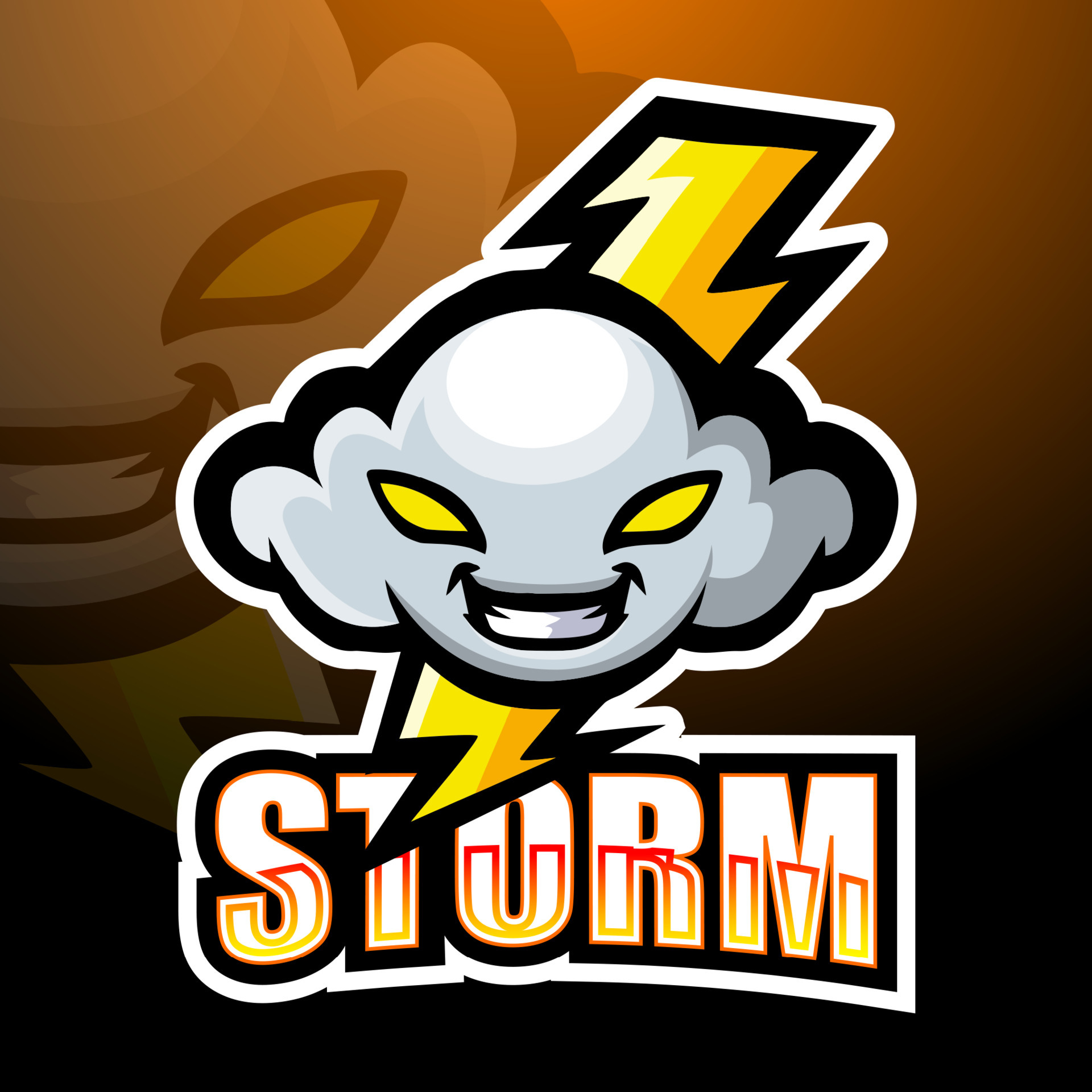 Storm cloud mascot logo design 5573865 Vector Art at Vecteezy