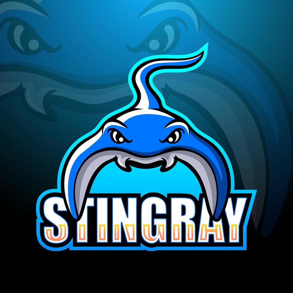 Stingray mascot esport logo design vector