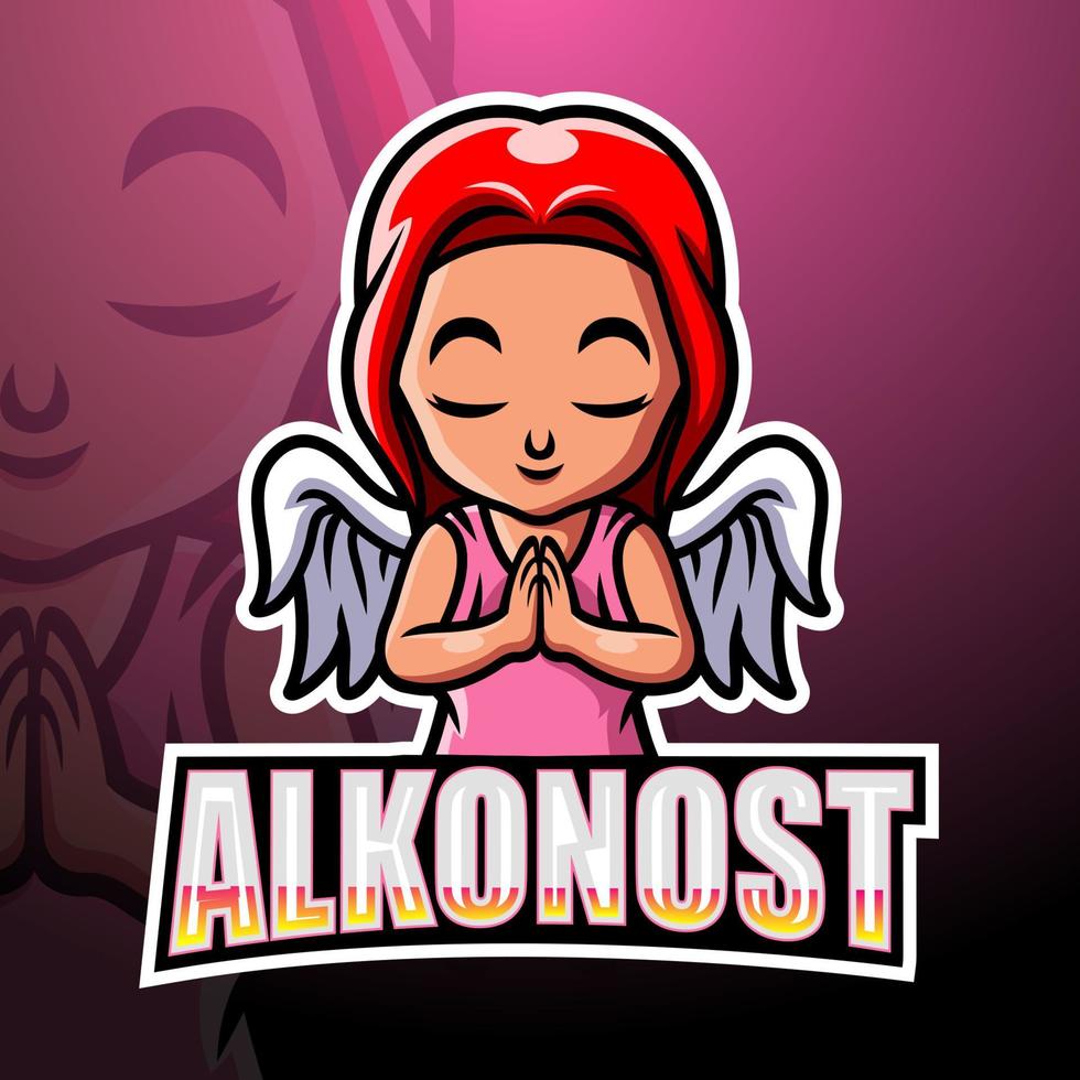 Alkonost mascot esport logo design vector