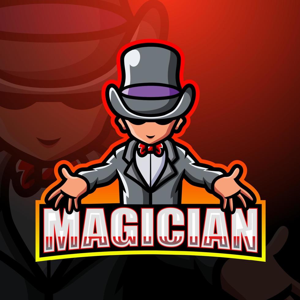 Magician mascot esport logo design vector