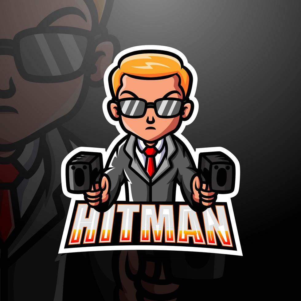 mafia hitman mascota esport diseño de logotipo vector