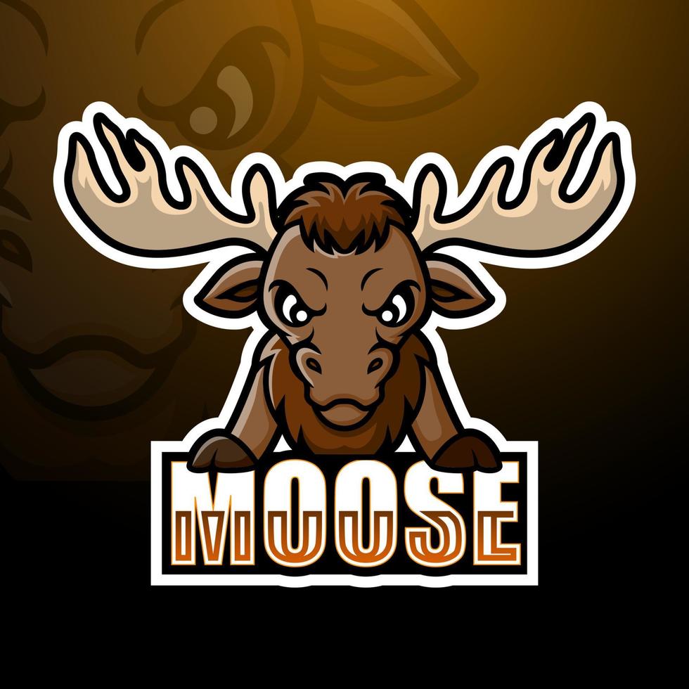 Moose mascot esport logo design vector