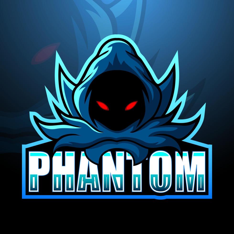 diseño de logotipo de esport de mascota fantasma vector