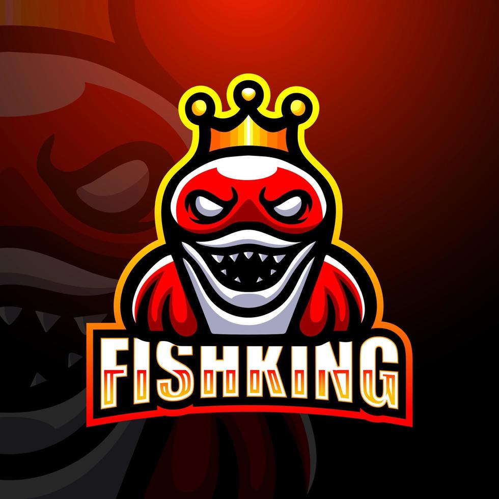 Fish king mascot logo design vector