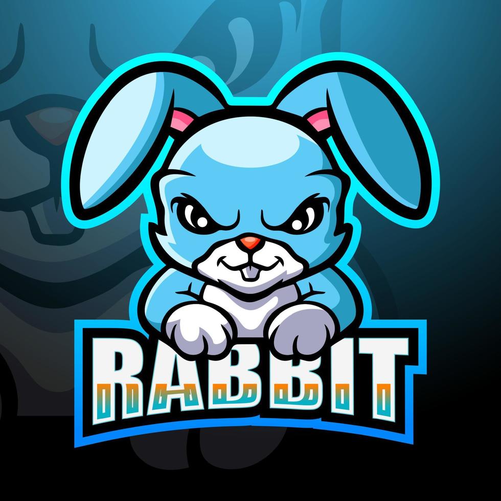 Rabbit mascot esport logo design vector
