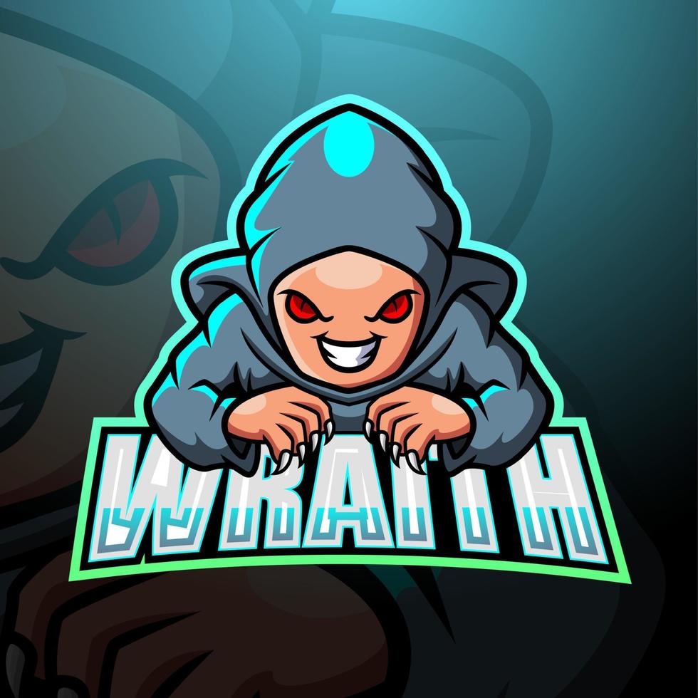 Wraith mascot esport logo design vector