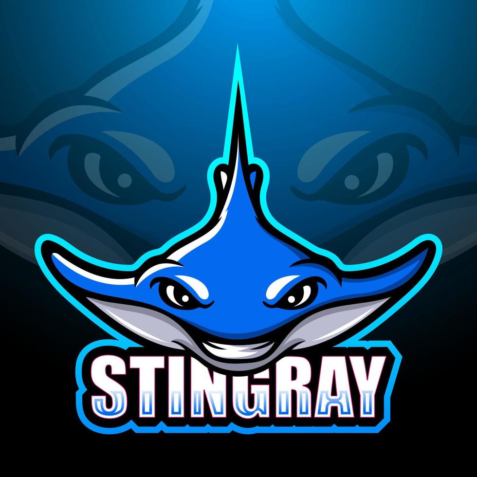 Stingray mascot esport logo design vector