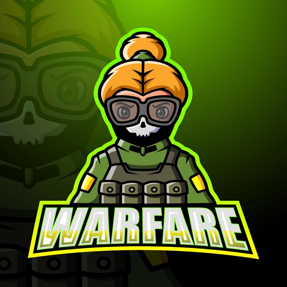 Warfare mascot esport logo design vector