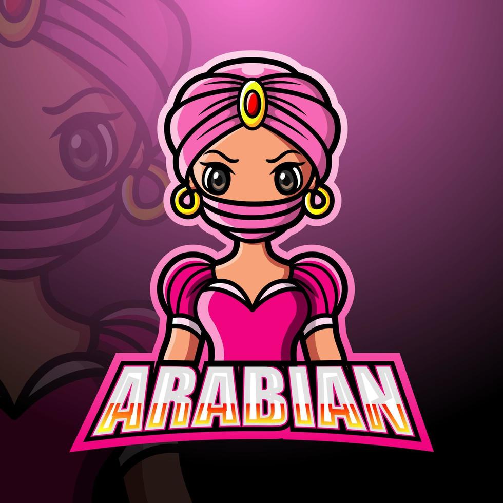 Arabian girl mascot logo design vector