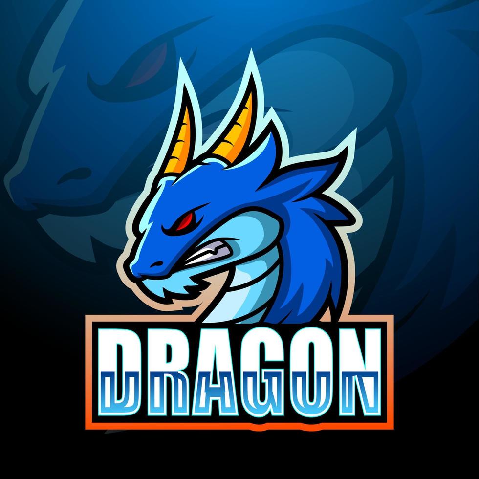 diseño de logotipo de esport de mascota de dragón vector