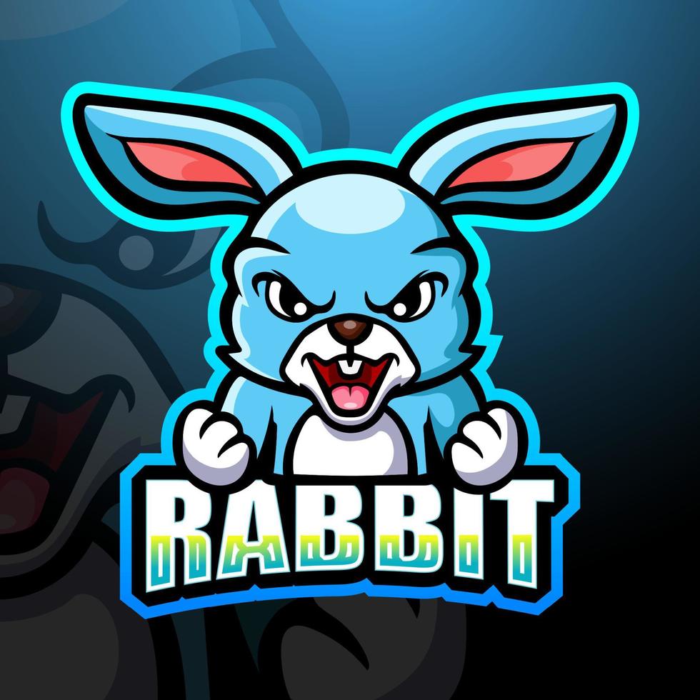 Rabbit mascot esport logo design vector