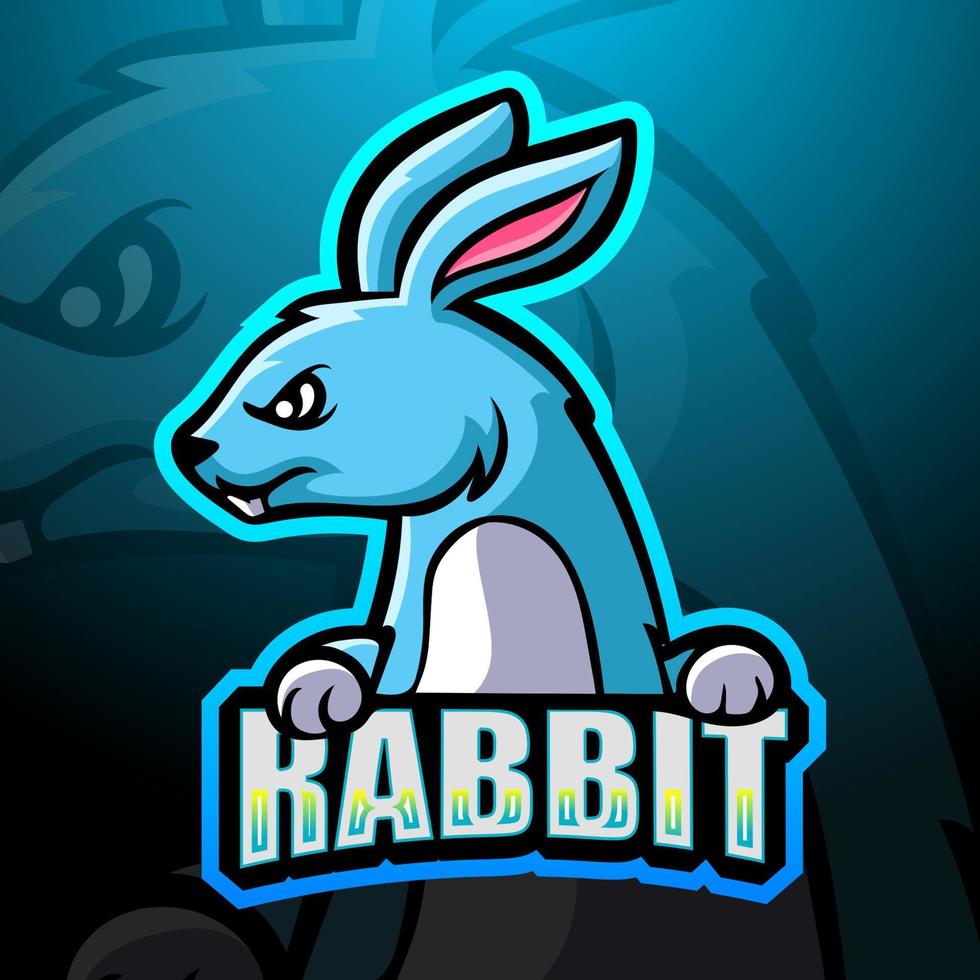 Rabbit mascot esport logo design vector