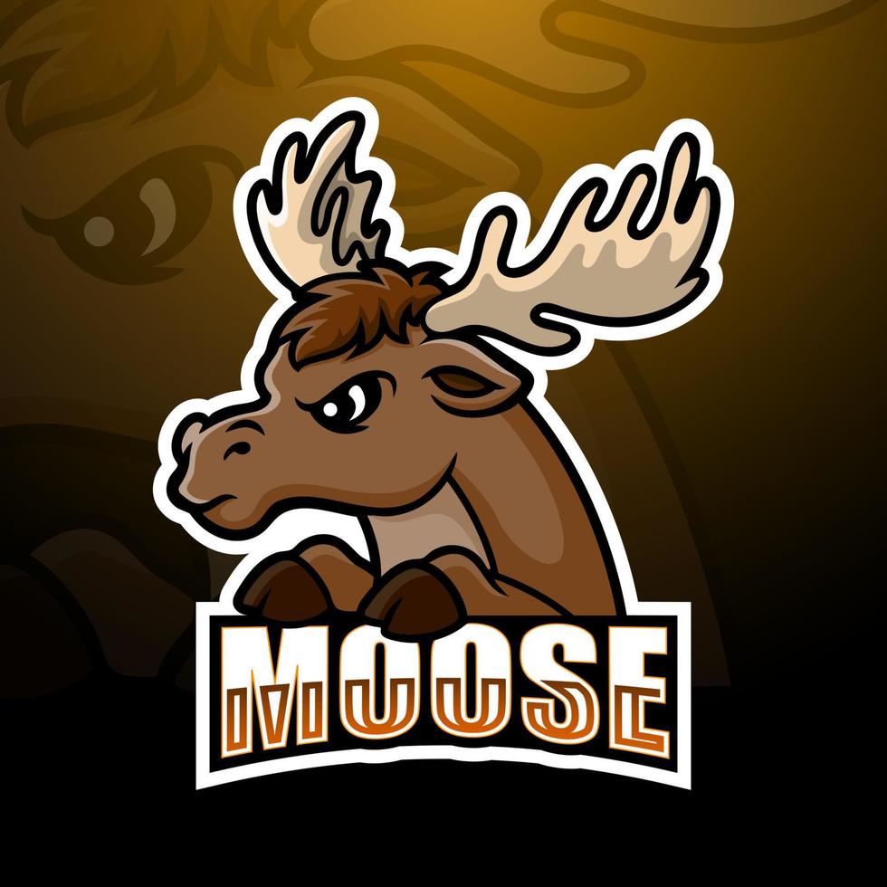 Moose mascot esport logo design vector