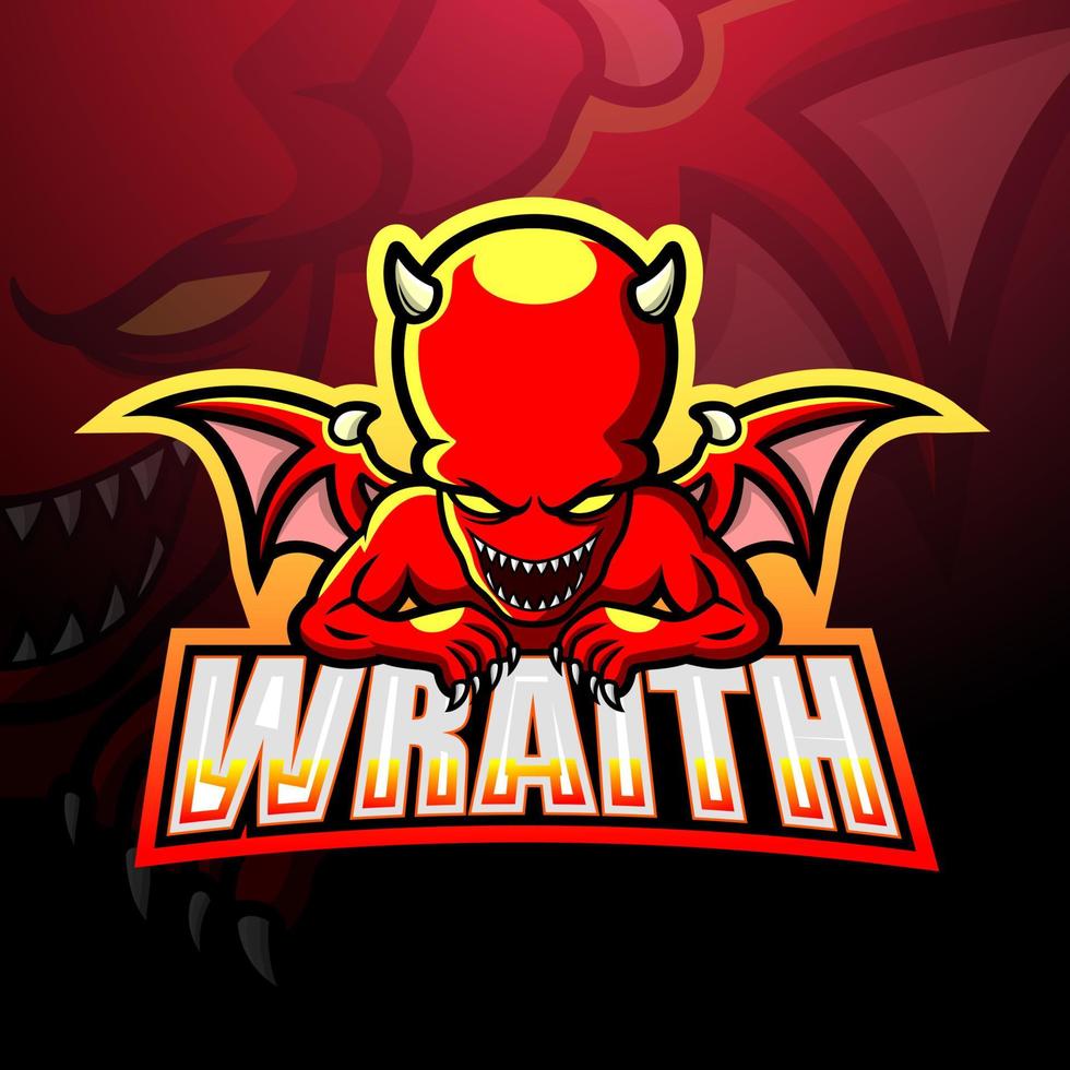 Wraith mascot esport logo design vector