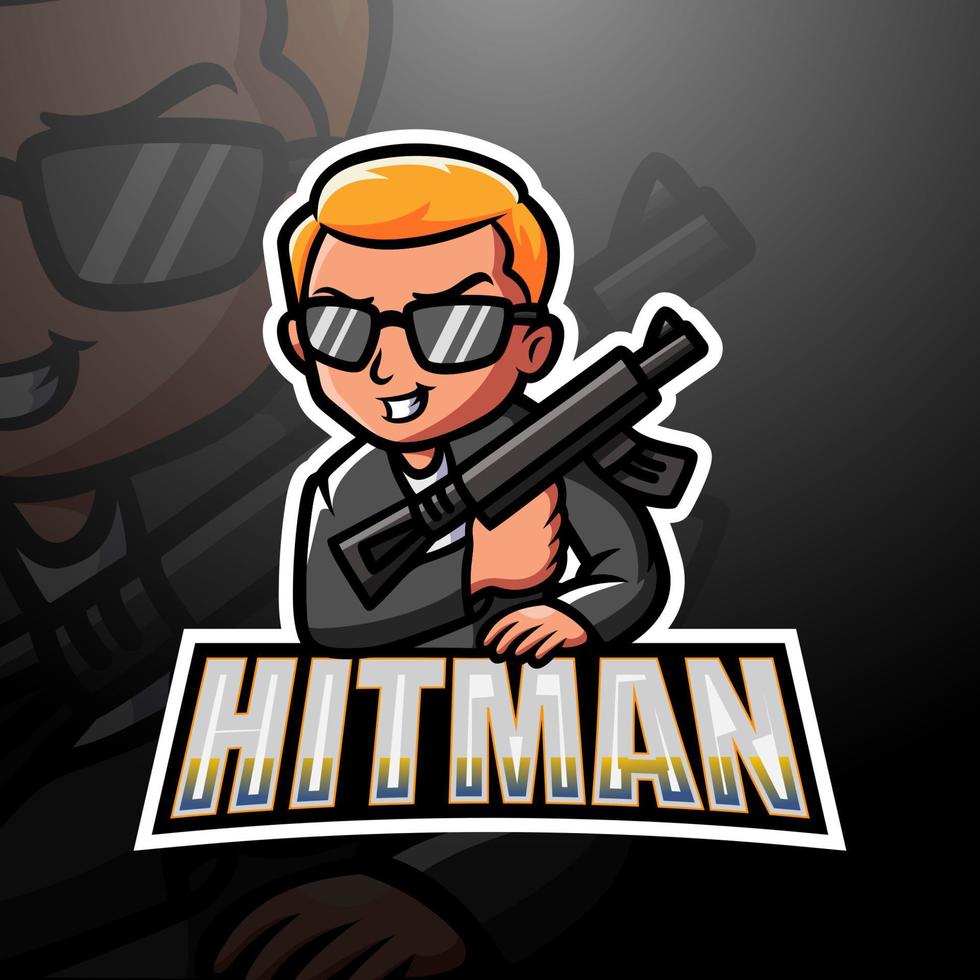 Mafia hitman mascot esport logo design vector